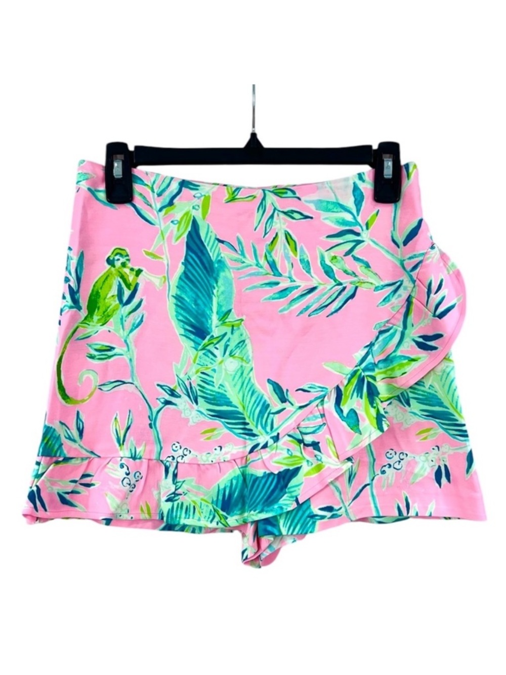 Lilly Pulitzer Faye Skort Coral Reef Chimpoiserie Tropical Palm Leaf Monkey